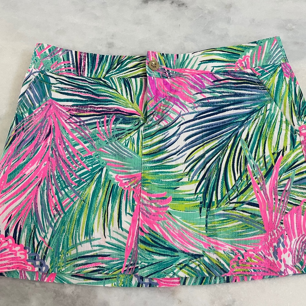 Lilly Pulitzer Purple and Blue Skort Vibrant Tropical Print